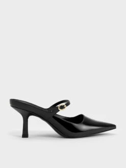 Patent Mary Jane Heeled Mules