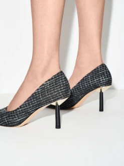 Tweed Pointed-Toe Cylindrical Heel Pumps -Charles & Keith 2022 L7 CK1 60361436 24 2
