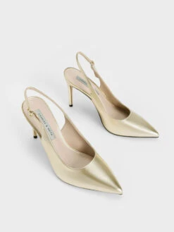 Metallic Stiletto Heel Slingback Pumps -Charles & Keith 2022 L7 CK1 61720127 27 3