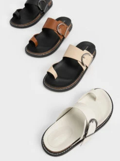 Metallic Buckle Toe-Ring Sandals -Charles & Keith 2022 L7 CK1 70380963 51 7