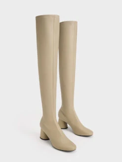 Cylindrical Heel Thigh-High Boots -Charles & Keith 2022 L7 CK1 91720013 14 3