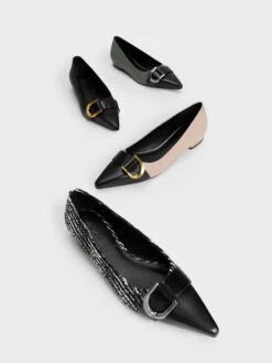 Gabine Tweed & Leather Toe-Cap Ballerinas -Charles & Keith 2022 L7 SL1 71790006 24 7