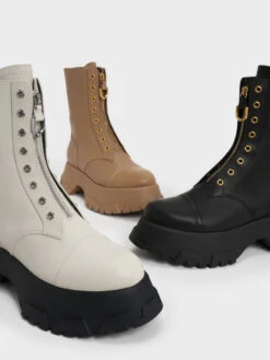 Gabine Front Zip Ankle Boots -Charles & Keith 2022 L7 SL1 90280051 41 7