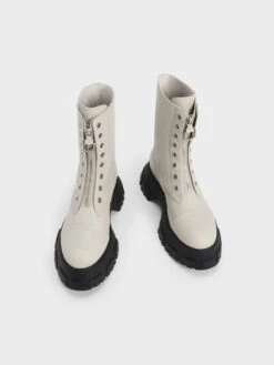 Gabine Front Zip Ankle Boots -Charles & Keith 2022 L7 SL1 90280051 41 8