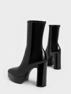 Patent Platform Block Heel Ankle Boots -Charles & Keith 2022 L8 CK1 90280048 01 5