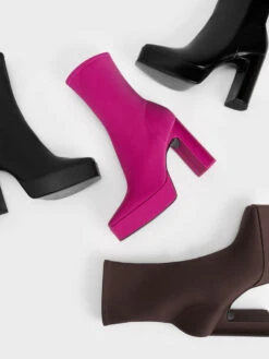 Patent Platform Block Heel Ankle Boots -Charles & Keith 2022 L8 CK1 90280048 01 7