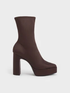 Platform Block Heel Ankle Boots