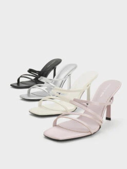 Asymmetric Square-Toe Heeled Mules -Charles & Keith 2023 L2 CK1 60051002 49 7