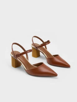 Rattan Block Heel Pumps -Charles & Keith 2023 L2 CK1 60280385 51 3
