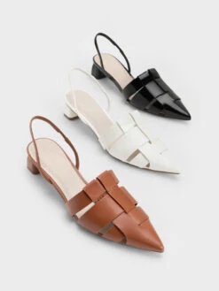 Interwoven Patent Slingback Pumps -Charles & Keith 2023 L2 CK1 60580231 J5 7