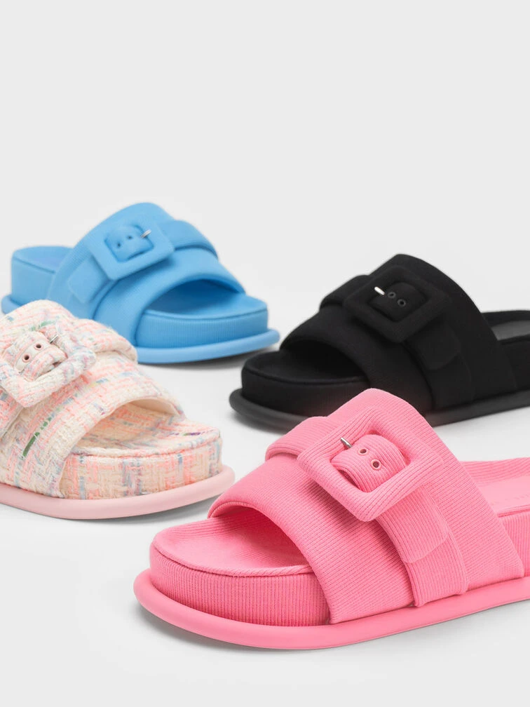 Sinead Tweed Buckled Slide Sandals 6 Sinead Tweed Buckled Slide Sandals - Image 4