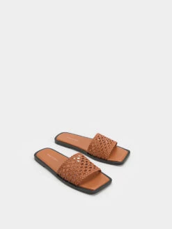 Woven Square-Toe Slides 11 Woven Square-Toe Slides -Charles & Keith 2023 L2 CK1 70580199 51 3