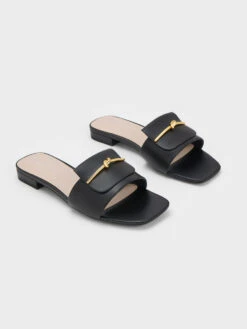 Knotted Accent Slide Sandals -Charles & Keith 2023 L2 CK1 70580202 01 3