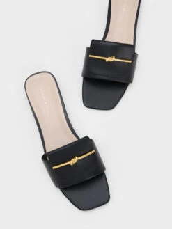 Knotted Accent Slide Sandals -Charles & Keith 2023 L2 CK1 70580202 01 8