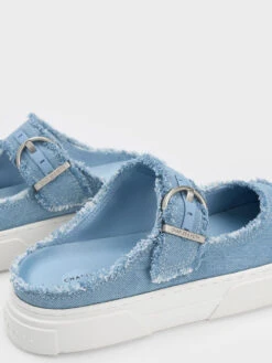 Denim Buckled Slip-On Sneakers -Charles & Keith 2023 L2 CK1 70900434 67 5