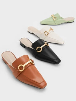 Metallic Accent Tapered Flat Mules -Charles & Keith 2023 L2 CK1 70900447 03 7