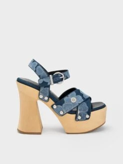 Tabitha Floral Denim Crossover Sandals -Charles & Keith 2023 L2 SL1 61900008 06 3