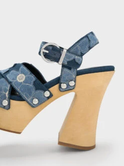 Tabitha Floral Denim Crossover Sandals -Charles & Keith 2023 L2 SL1 61900008 06 5