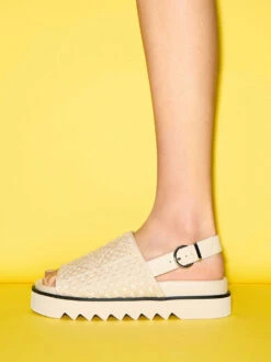 Crochet & Leather Slingback Sandals -Charles & Keith 2023 L2 SL1 71720102 41 2