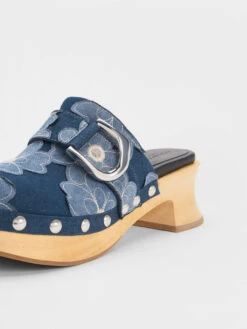 Gabine Floral Denim Studded Clogs -Charles & Keith 2023 L2 SL1 81900004 06 5