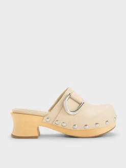 Gabine Studded Leather Clogs