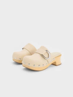 Gabine Studded Leather Clogs -Charles & Keith 2023 L2 SL1 81900004 41 3