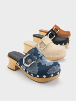 Gabine Studded Leather Clogs -Charles & Keith 2023 L2 SL1 81900004 41 7