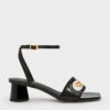 Pearl-Embellished Patent Sandals -Charles & Keith 2023 L3 CK1 60050994 J5 1
