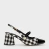 Pearl Embellished Gingham Slingback Pumps 2 Pearl Embellished Gingham Slingback Pumps -Charles & Keith 2023 L3 CK1 61720149 24 1