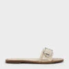 Linen Metallic Buckle Slides -Charles & Keith 2023 L3 CK1 70190063 05 1