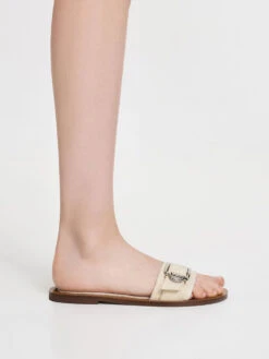 Linen Metallic Buckle Slides 10 Linen Metallic Buckle Slides -Charles & Keith 2023 L3 CK1 70190063 05 2