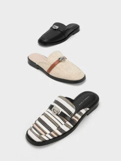 Metallic Accent Loafer Mules 10 Metallic Accent Loafer Mules -Charles & Keith 2023 L3 CK1 70380994 01 7