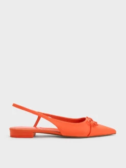 Bow Pointed-Toe Slingback Ballerinas