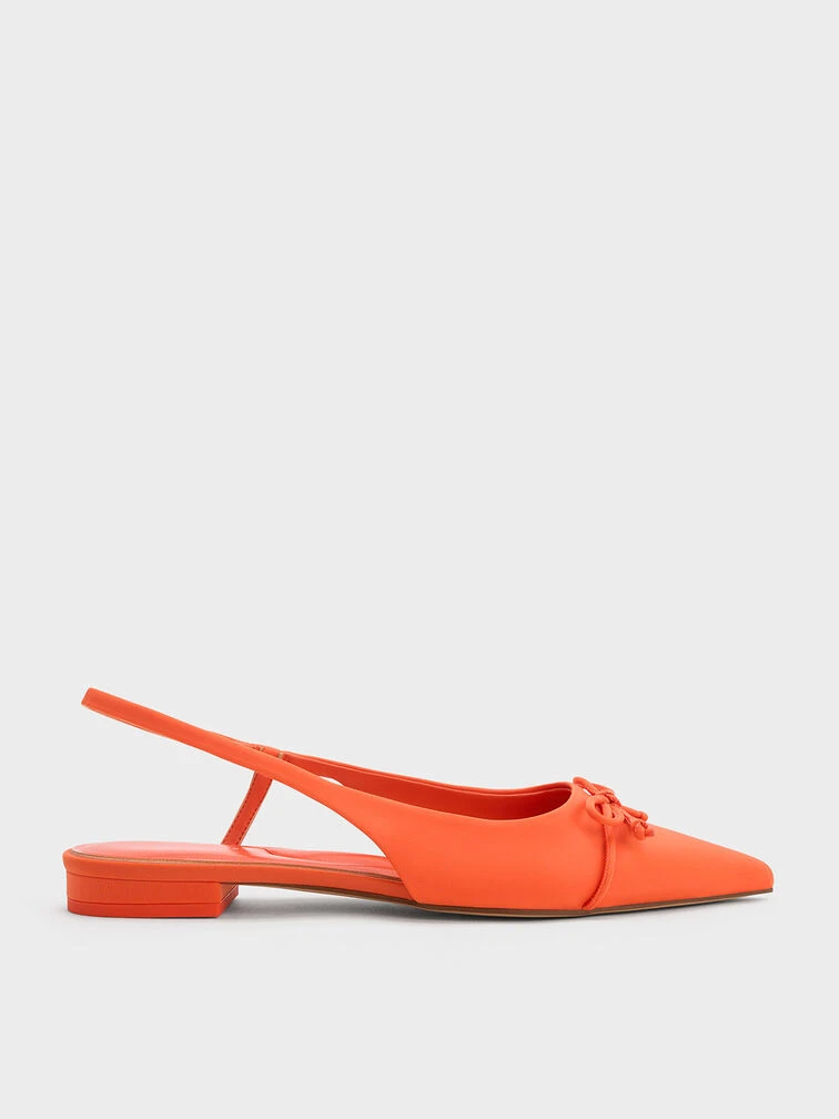 Bow Pointed-Toe Slingback Ballerinas 2 Bow Pointed-Toe Slingback Ballerinas