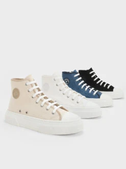 Kay Canvas High-Top Sneakers -Charles & Keith 2023 L3 CK1 70900468 03 7