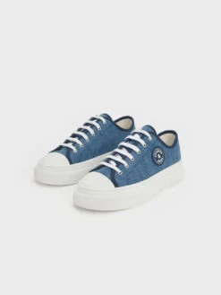 Kay Denim Low-Top Sneakers -Charles & Keith 2023 L3 CK1 70900482 06 3
