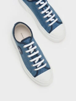 Kay Denim Low-Top Sneakers -Charles & Keith 2023 L3 CK1 70900482 06 8