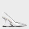 Metallic Sculptural Slingback Wedges -Charles & Keith 2023 L3 CK1 80280006 07 1