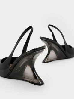 Patent Sculptural Slingback Wedges 11 Patent Sculptural Slingback Wedges -Charles & Keith 2023 L3 CK1 80280006 J5 5