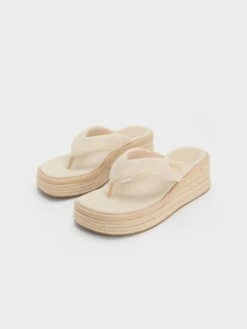 Linen Espadrille Thong Sandals -Charles & Keith 2023 L3 CK1 80580136 05 3