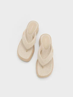 Linen Espadrille Thong Sandals -Charles & Keith 2023 L3 CK1 80580136 05 8