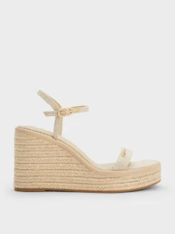 Linen Espadrille Wedges