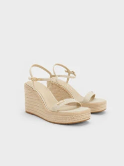 Linen Espadrille Wedges -Charles & Keith 2023 L3 CK1 80580138 05 3
