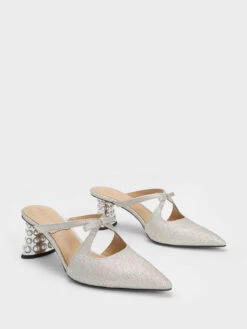Jacinda Beaded Heel Glittered Bow Mules -Charles & Keith 2023 L3 SL1 60280430 1 07 3