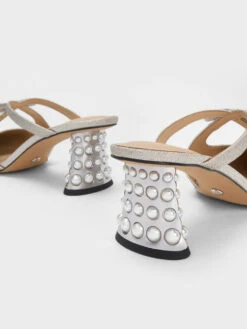 Jacinda Beaded Heel Glittered Bow Mules -Charles & Keith 2023 L3 SL1 60280430 1 07 5