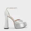 Michelle Metallic Leather Platform Sandals -Charles & Keith 2023 L3 SL1 60280434 07 1