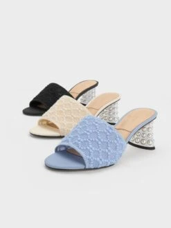 Beaded Heel Crochet Mules -Charles & Keith 2023 L3 SL1 61900017 09 7