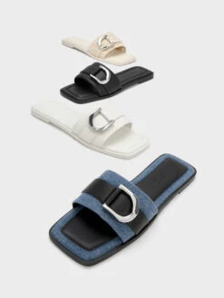 Gabine Crochet & Mesh Slide Sandals 10 Gabine Crochet & Mesh Slide Sandals -Charles & Keith 2023 L3 SL1 71790011 09 7