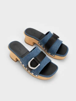 Gabine Studded Denim & Leather Clogs 10 Gabine Studded Denim & Leather Clogs -Charles & Keith 2023 L3 SL1 80900003 06 3
