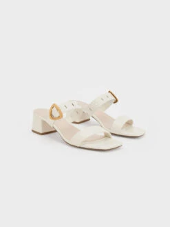 Sepphe Metallic Buckle Heeled Mules -Charles & Keith 2023 L6 CK1 60060035 41 3